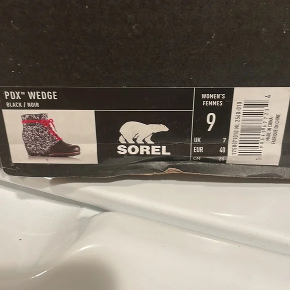 Sorel PDX Wedge Boot with Black and White Shaft and Hot Pink Laces Size 9 NIB💗🖤 - Picture 7 of 11